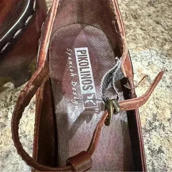 Pikolinos Women’s Size 37 Cuba T-Strap Mary Jane Pumps Heels Brown Leather - Picture 6 of 9